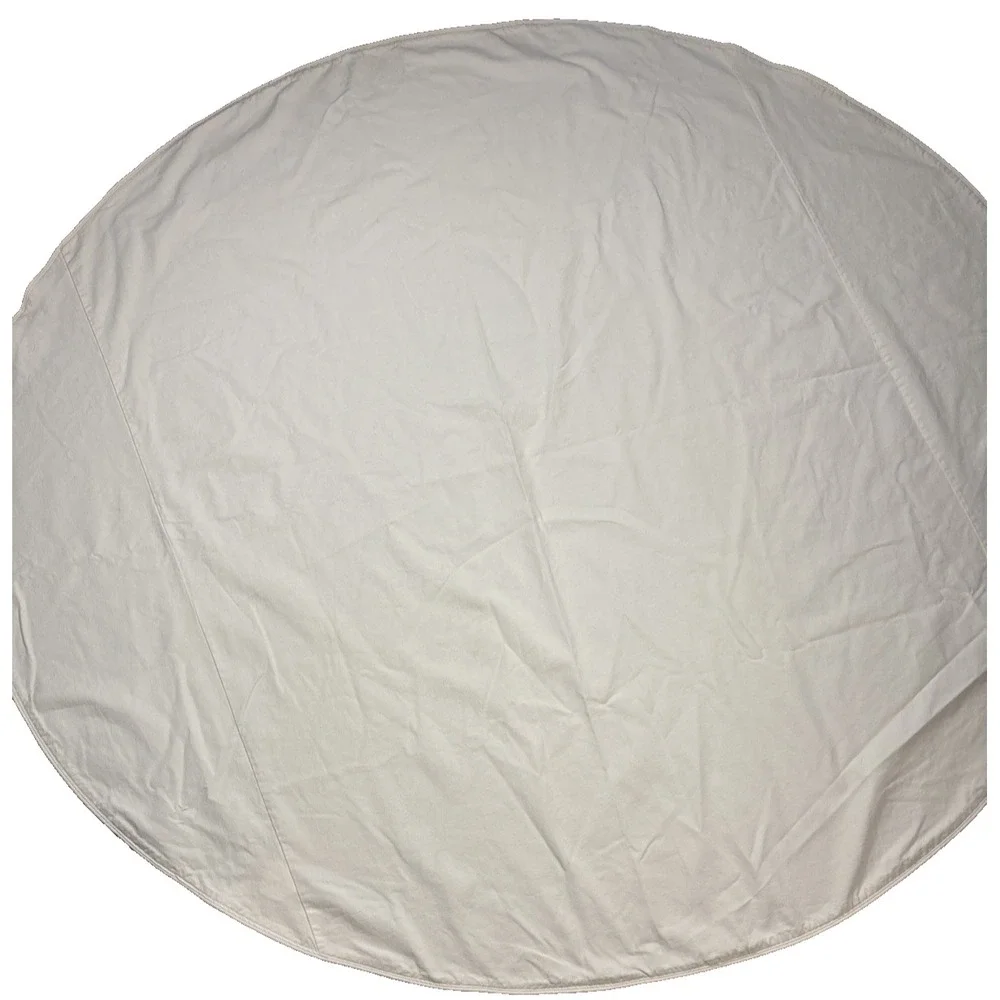 Ballard Designs Round Terrific Tablecloth 74 Inches Cream Heavyweight Cotton